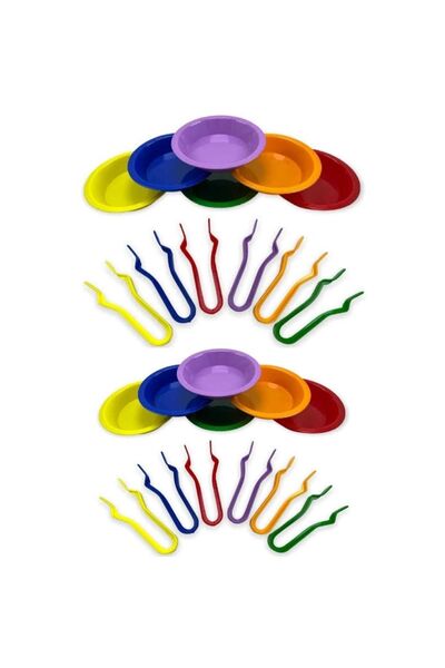 Zep Toys Eğitici Montessori Aktarma Seti 24 Parça, Kase Ve Cımbız Seti, Kase Ve Maşa Seti 12+12(24 Parça)