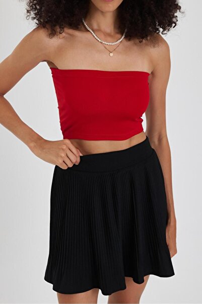 The Base Жіночий червоний топ-кроп без бретелей
