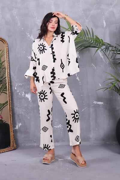 ZEYWEAR Oversize Shirt Detailed Set