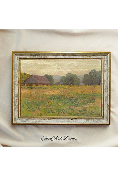 Sanart Uramljena vintage slika, uljana slika, uokvirena slika, umetnički deko...