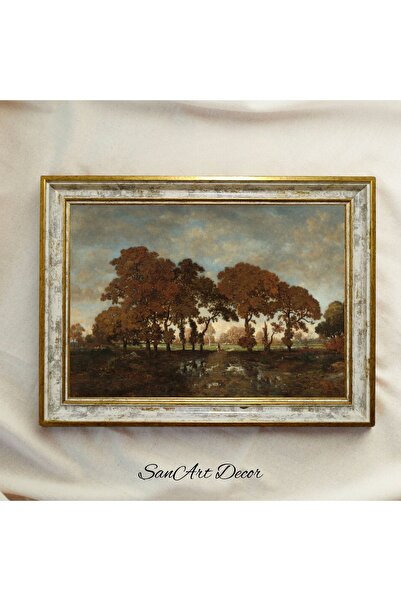 Sanart Uramljena vintage slika, uljana slika, uokvirena slika, umetnički deko...