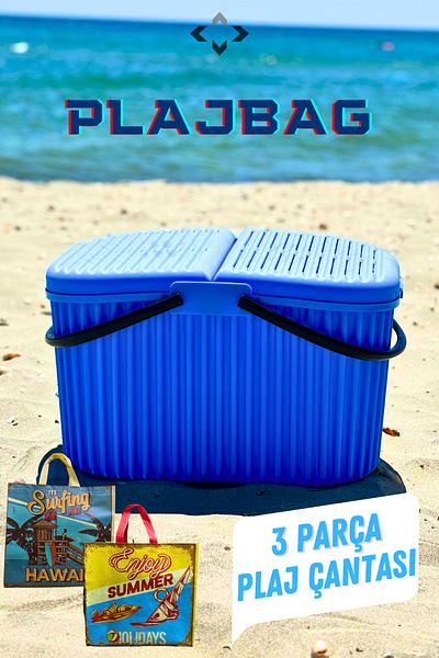 LİGROUND BEACHBAG - 30 LT Σκληρή Πλαστική Τσάντα Παραλίας 3 τεμαχίων, Πικ-νικ/Καλάθι Παραλίας 2 τμχ
