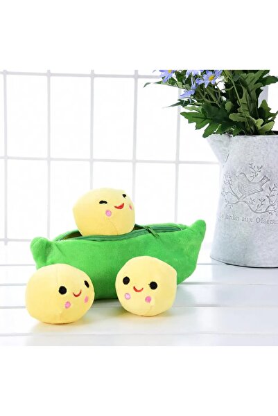 NB market bezelye taneleri ve kesesi 40cm sevimli gülen bezelye peluş oyuncak