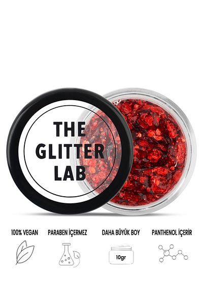 The Glitter Lab جل لامع باللون الأحمر المخملي
