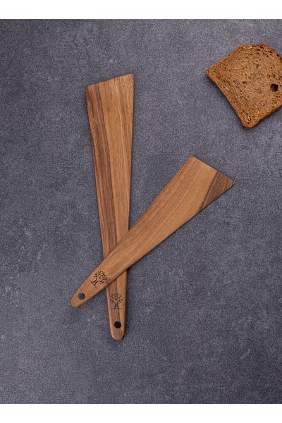 Öz ahsap 2 Piece Ultra Luxury Walnut Wood Triangle Tableware Cooking Wooden Spoon Spatula Set