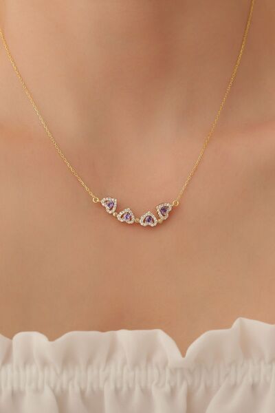 passion silver Kalp Yonca Mıknatıslı Kolye 14k Gold Kadn