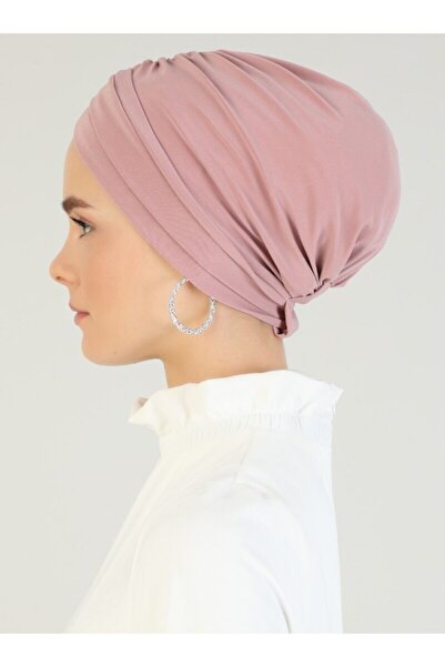 Mervin Şal Cross Three-Striped Ready-made Turban - Powder - 49 -
