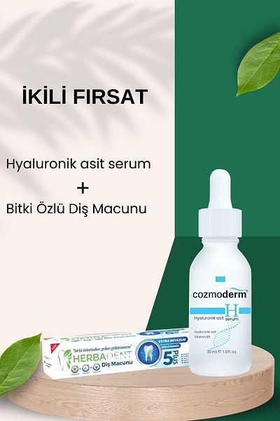 Herbadent Plant Extract Toothpaste 90 gr Cozmoderm Hyaluronic Acid 30 ml