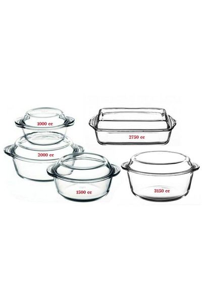 Paşabahçe Dowry Pot Set 5 Pieces (59013-59010- 159021 )