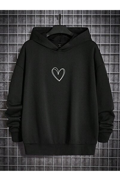 ZEMLİYA Φούτερ Unisex Oversize Μαύρη κουκούλα