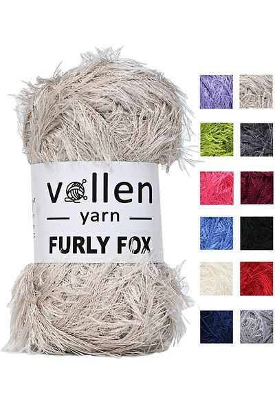vollen yarn Ζακέτα Furly Fox Beige - Σχοινί με τρίχες, βελούδο και γένια, κουβέρτα και σχοινί για σφουγγαρίστρα