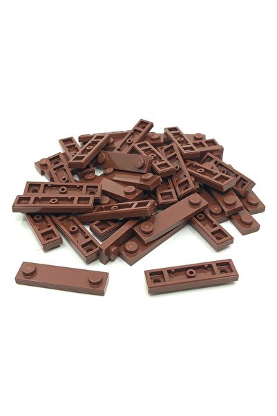 LEGO لوحة ملحقات مخصصة معدلة 1 × 4 مسمار أخدود بني 6 قطع سيتم إرسالها