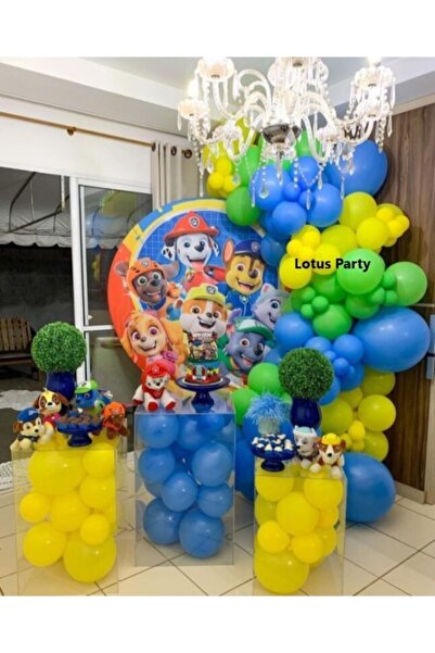 LOTUS PARTY 100 Pieces Blue Green Yellow Balloon Chain Set