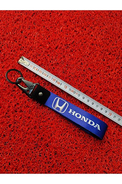 CEBECİOTO Honda Blue Cloth Auto-Moto Keychain Hered Accessory - 19cm Double Sided Print