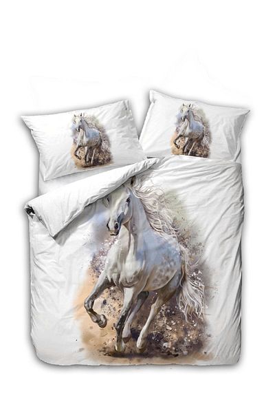 hediyevita Gift Duvet Cover Horse Horse Themed 3D Printed Printed Double Bedding Set