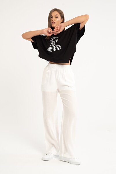 Qaju Palazzo Premium ženske pantalone - širok kroj