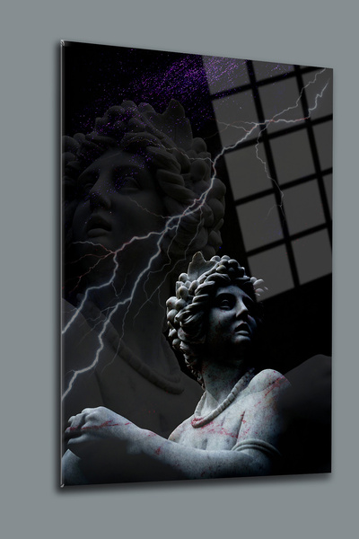 glassartdesign Statuie grecească antică pictură pe sticlă