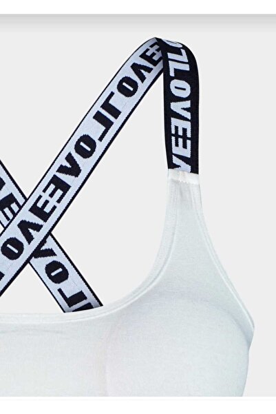 NARIYA Жіночий бавовняний напівспортивний бюстгальтер, зручний бюстгальтер з підкладкою, товсті бретелі, з написом, спортивний бюстгальтер, бюстгальтер для спортсменок