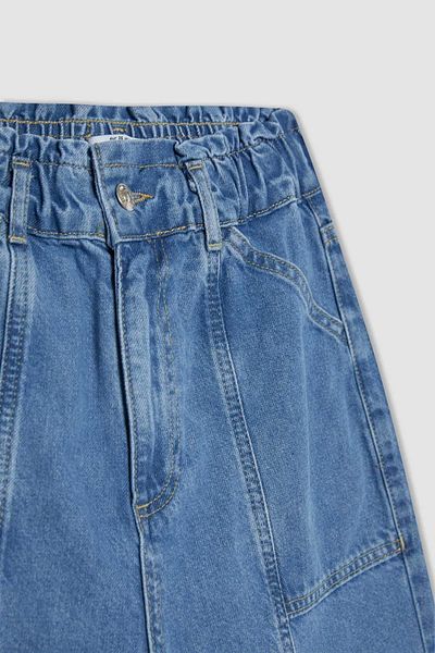 DeFacto Paperbag Fit Jeanshose mit hoher Stretch-Taille und leichtem, geradem Bein, Knöchellänge B3305ax23cw