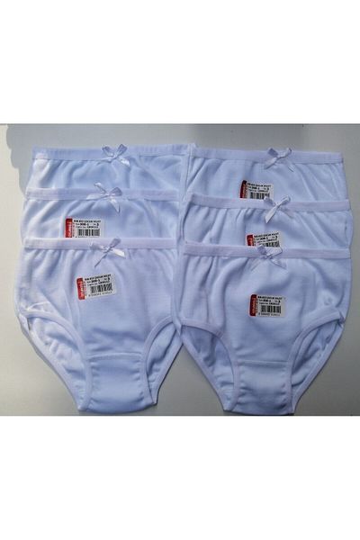 Ceylanoğlu Girl's White 6-Piece Plain Panties