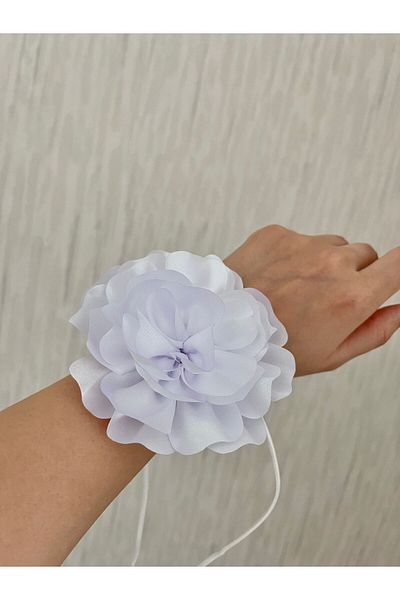 Rachel White Satin Laced Rose Choker Neck Accessory - 11 cm