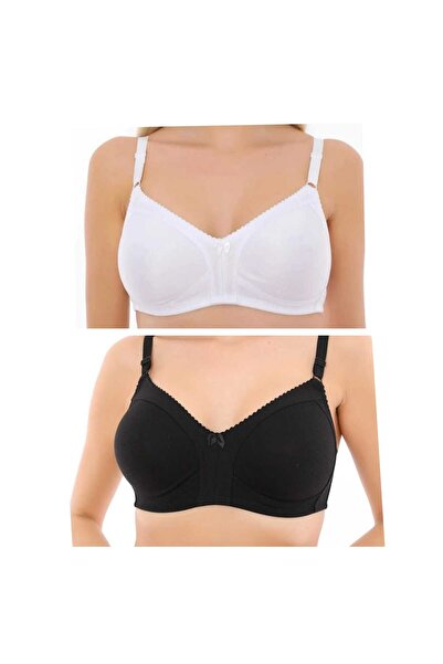 NARIYA Kadın Büyük Beden Pamuklu D Cup Toparlayıcı Penye 2'li 2 Adet Toplayıc...