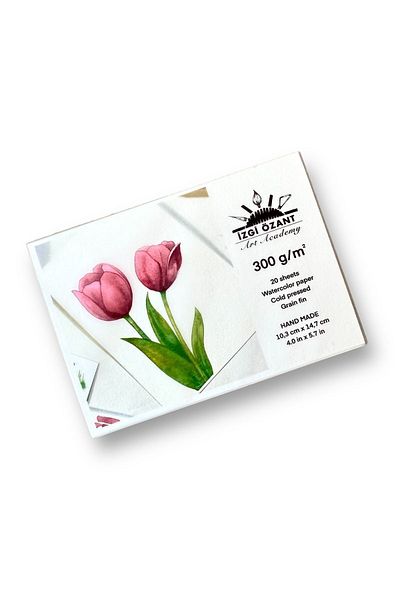 İzgi ozant art academy 300gr Cold Pressed Handmade Watercolor Block Book - 20 Sheets, A6 Fine Texture