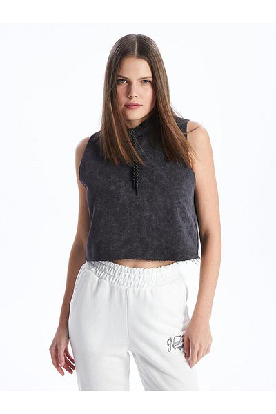LC Waikiki Xside Women's Crop - Hooded Batik Design