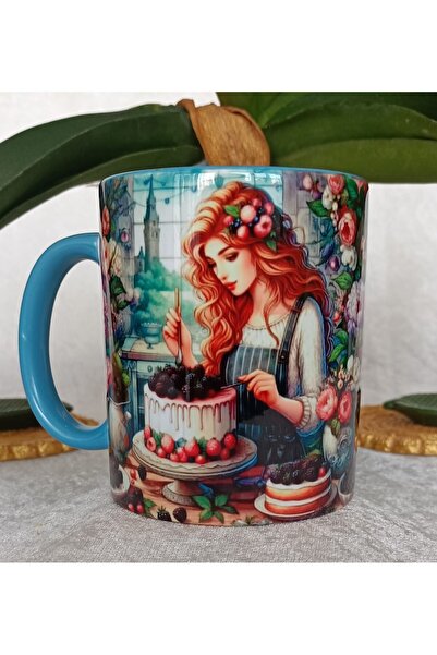 Mugs and love Vintage baskı büyük boy kupa