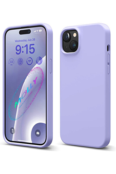 Molly iPhone 13 MİNİ İçin Lavanta Liquid İçi Kadife Silikon Kılıf