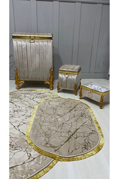 asra tasarım Ipek Kadife Çamaşır Sepeti , Paspas Takımı , Banyo Seti