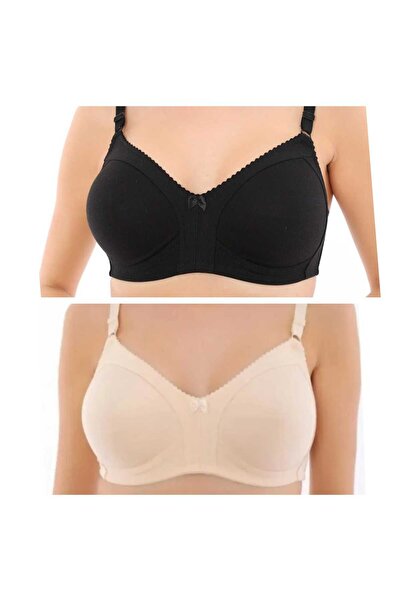 NARIYA Kadın Büyük Beden Pamuklu D Cup Toparlayıcı Penye 2'li 2 Adet Toplayıc...