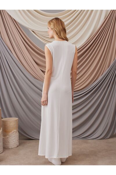 Femple Modest Ivory Colored Sleeveless Lingerie Dress - Sleeveless Dress Layer
