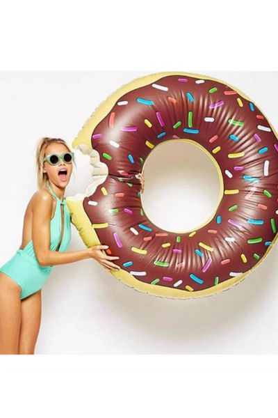 LRS STORE 90 cm Large Size Donut Bagel Inflatable Sea Pool Toy