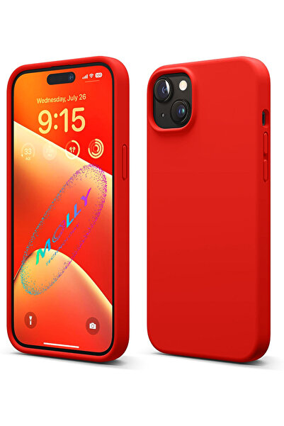 Molly iPhone 13 MİNİ İçin Kırmızı Liquid İçi Kadife Silikon Kılıf