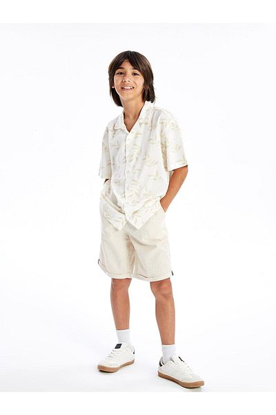 LC Waikiki LCW Kids Boy's Linen Blended Comfortable Shorts - Elastic Waist