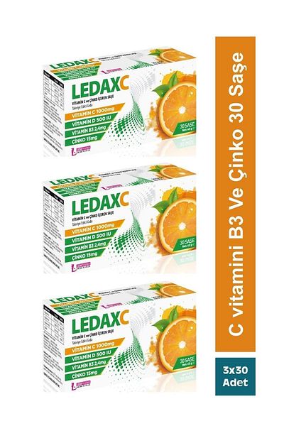 LedaPharma Ledax C Vitamins 1000 Mg 30 Chassis 3-Pack