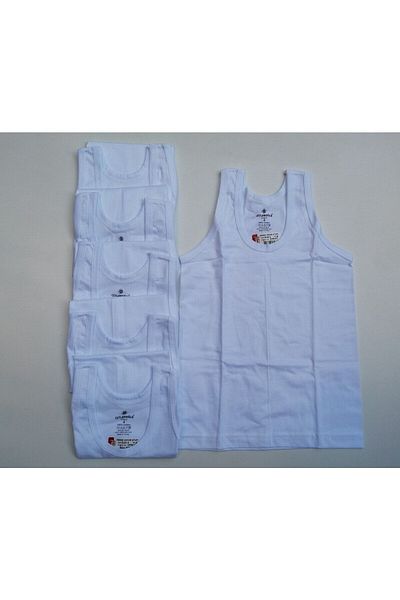Ceylanoğlu Tricou alb cu bretele pentru băiat, pachet de 6