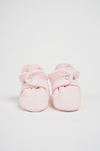 BabyZilla Organik Pamuk Müslin Bebek Patiği-pembe