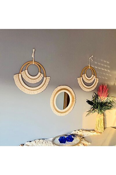kattuna Wall Decoration Art Bohem Makrome Duvar Dekorasyon Ürünü 3’lü Set