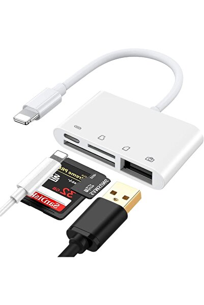 Foxyn Lightning To Kablo Usb, Sd, Mikro Sd Kart Okuyucu Iphone Dönüştürücü Ad...