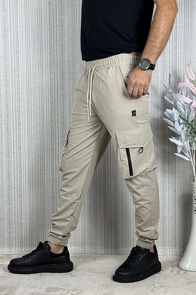 CW Casualwear Beige Colombia Fabric Men's Cargo Pants - Commando