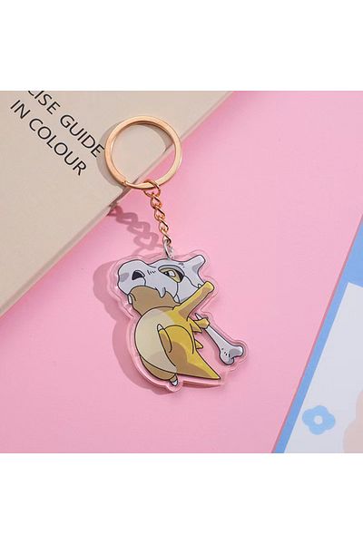 NB market 1 Piece Pokemon 7cm Acrylic - Keychain and BaG Ornament, Double sided ImaGe Pikachu and Bulbasaur Cubone