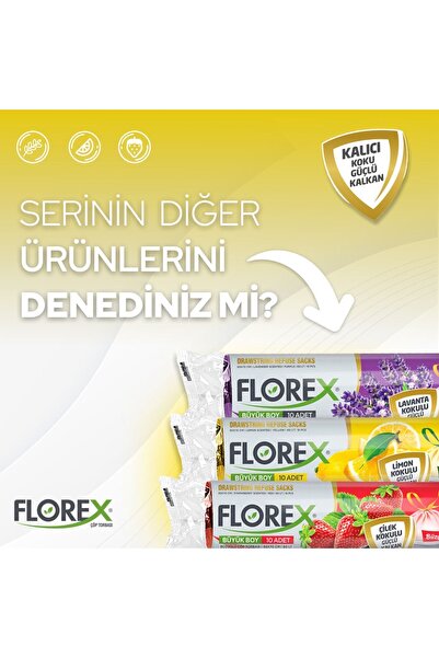 Florex Büzgülü Limon Kokulu Büyük Boy Çöp Poşeti X 5 Rulo