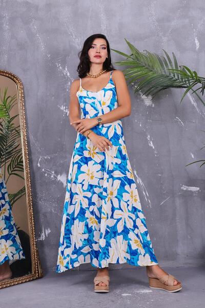 ZEYWEAR فستان بأشرطة على شكل زهرة قابل للتعديل