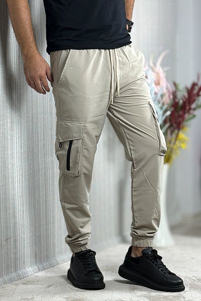 CW Casualwear Beige Colombia Fabric Men's Cargo Pants - Commando