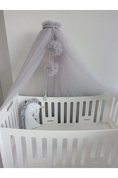 Ege HOME Decoration&Accessories Gri Aparatlı Beşik Cibinlik Tül Sineklik