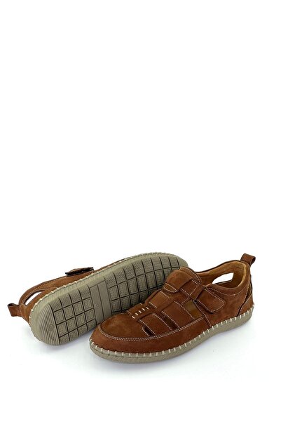 grado Genuine Leather Men's Sandals, Foldable Soft Orthopedic Comfort, Oversize, Tan 1253