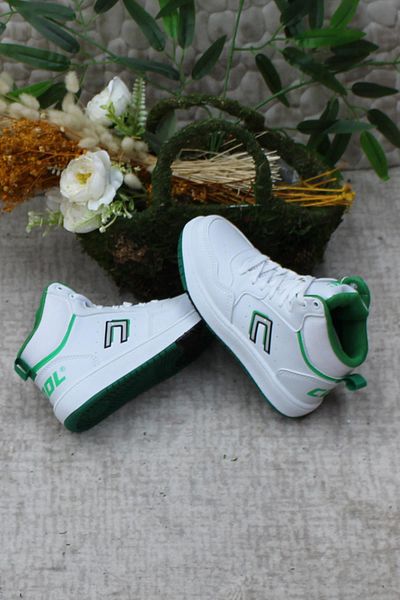 fort Adel White Green - Pantofi confortabili pentru copii cu talpă anti-alunecare
