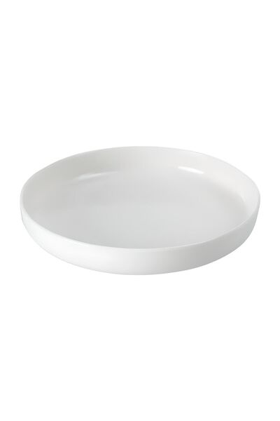 porselenden Modern Cream 24 Cm Large Size Porcelain Salad Bowl Presentation Serving Plate